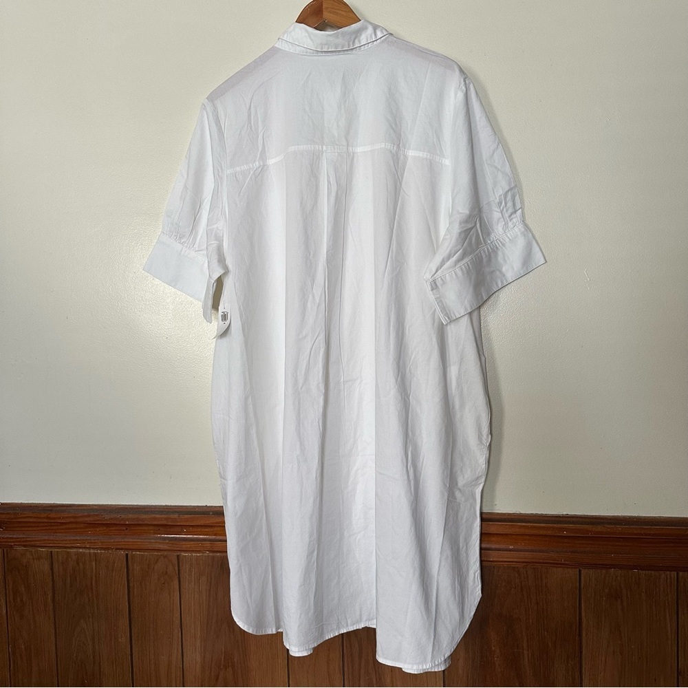 New Old Navy White Cotton Button Down Shirt Dress Size XXL Minimalist Preppy - Picture 3 of 13